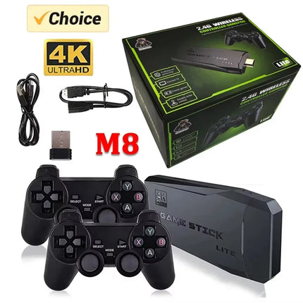 Ultimate 4K Retro Game Console with 10000 Games - Dual Wireless Controllers, Perfect Xmas Gift!