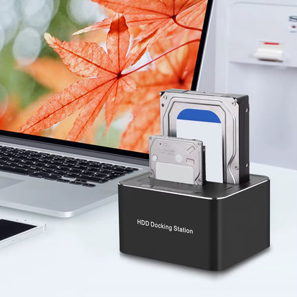 Dual Bay USB 3.0 Hard Drive Docking Station for 2.5"/3.5" HDD/SSD - High-Speed Offline Clone Support