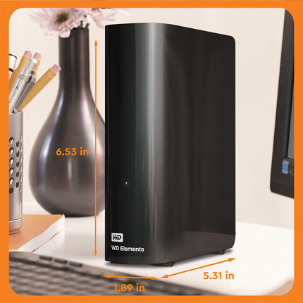 WD 16TB Elements Desktop External Hard Drive - High-Speed USB 3.0 Plug-and-Play Storage Solution