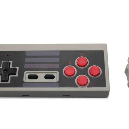 Wireless NES Controller with 2.4G Receiver - Retro Red and White Mini Gamepad