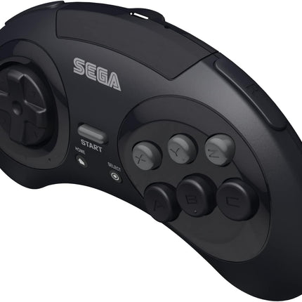 Sega Genesis Wireless 8-Button Arcade Controller - Compatible with Genesis, Switch, PC & Mac - Includes 2 Receivers & Storage Case - Black