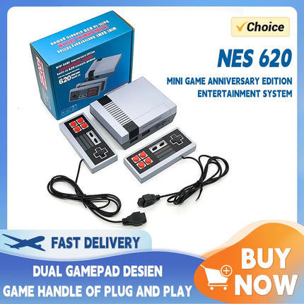 Ultimate Retro Game Console - Classic Mini System with 620 Built-In 8-Bit Games for Endless Family Fun!