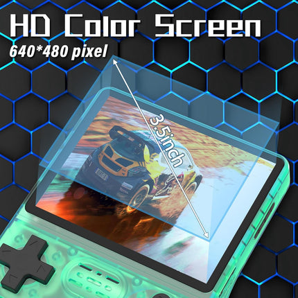 30,000-in-1 R40S PRO Handheld Game Console - 3.5" IPS Screen Mini Retro Arcade with 256GB TF Card - Portable & Rechargeable (Green)