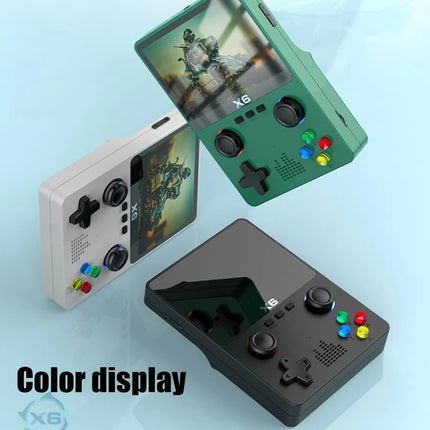 2023 X6 Handheld Game Console with 3.5" IPS Screen - Dual Joystick & 11 Built-in Simulators - Perfect Gift for Kids!