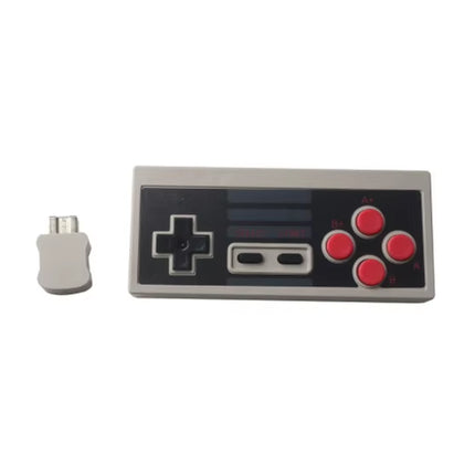 Wireless NES Controller with 2.4G Receiver - Retro Red and White Mini Gamepad