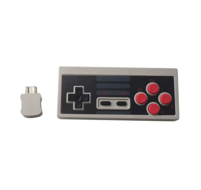 Wireless NES Controller with 2.4G Receiver - Retro Red and White Mini Gamepad