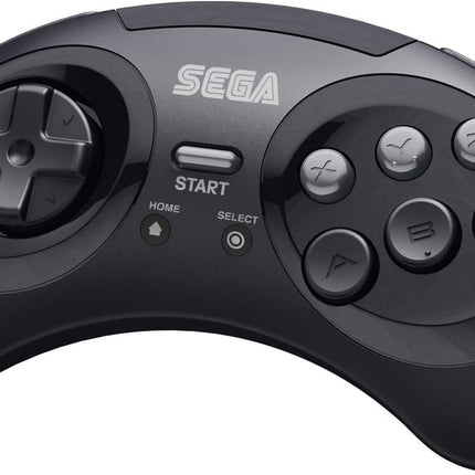 Sega Genesis Wireless 8-Button Arcade Controller - Compatible with Genesis, Switch, PC & Mac - Includes 2 Receivers & Storage Case - Black