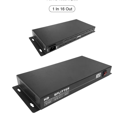 4K 1x16 HD Splitter - Multi-Screen Video Distributor for PS3, PS4, XBOX, PC to Monitor/TV