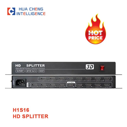 4K 1x16 HD Splitter - Multi-Screen Video Distributor for PS3, PS4, XBOX, PC to Monitor/TV