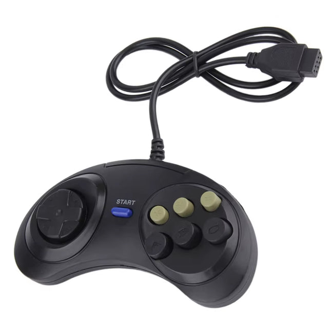 Classic Wired Game Controller with 6 Buttons for SEGA MD2, PC, and MAC - Universal Mega Drive Gaming Accessory