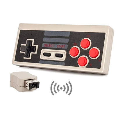 Wireless NES Controller with 2.4G Receiver - Retro Red and White Mini Gamepad