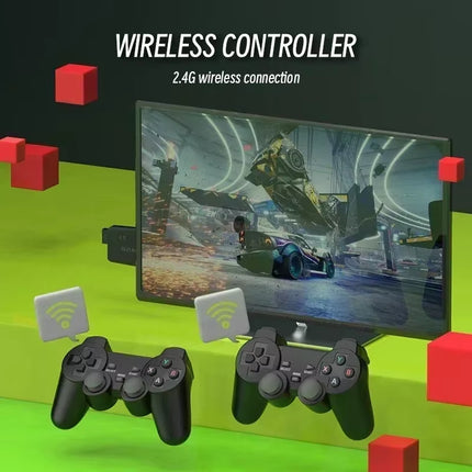 Ultimate 4K Retro Game Console with 10000 Games - Dual Wireless Controllers, Perfect Xmas Gift!